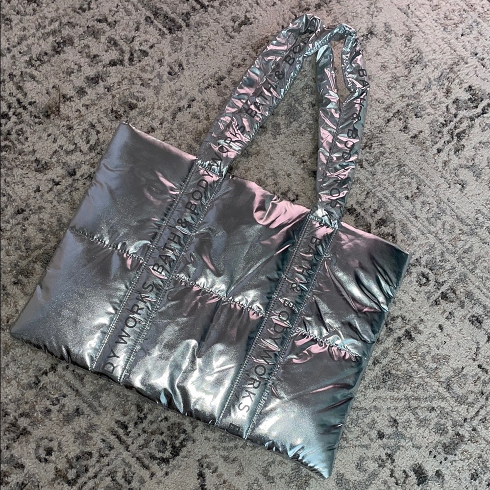 Bath & Body Works Silver Tote Bag